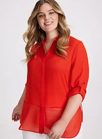 Button-Down Tunic Blouse