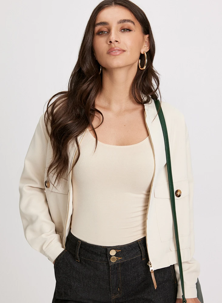 Flap Pocket Bomber Jacket