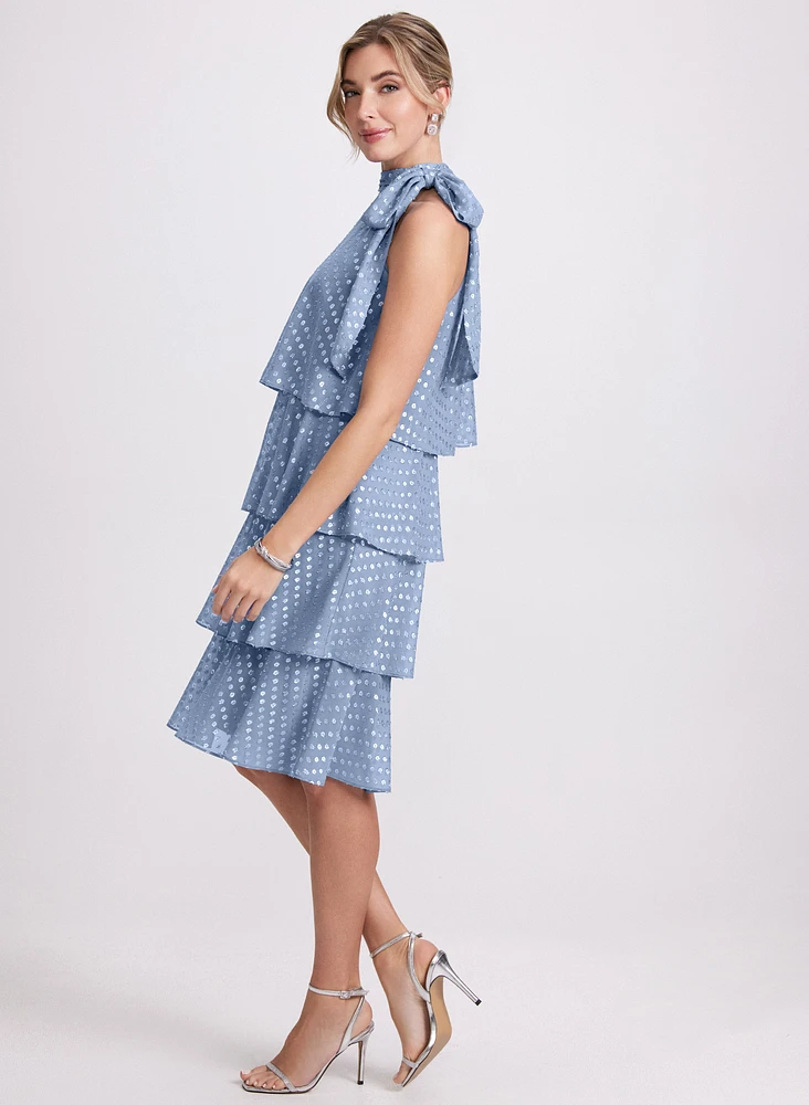 Tiered Dot Print Dress