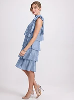 Tiered Dot Print Dress