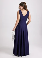 Plunging Neckline Maxi Dress