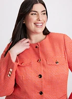 Collarless Bouclé Jacket