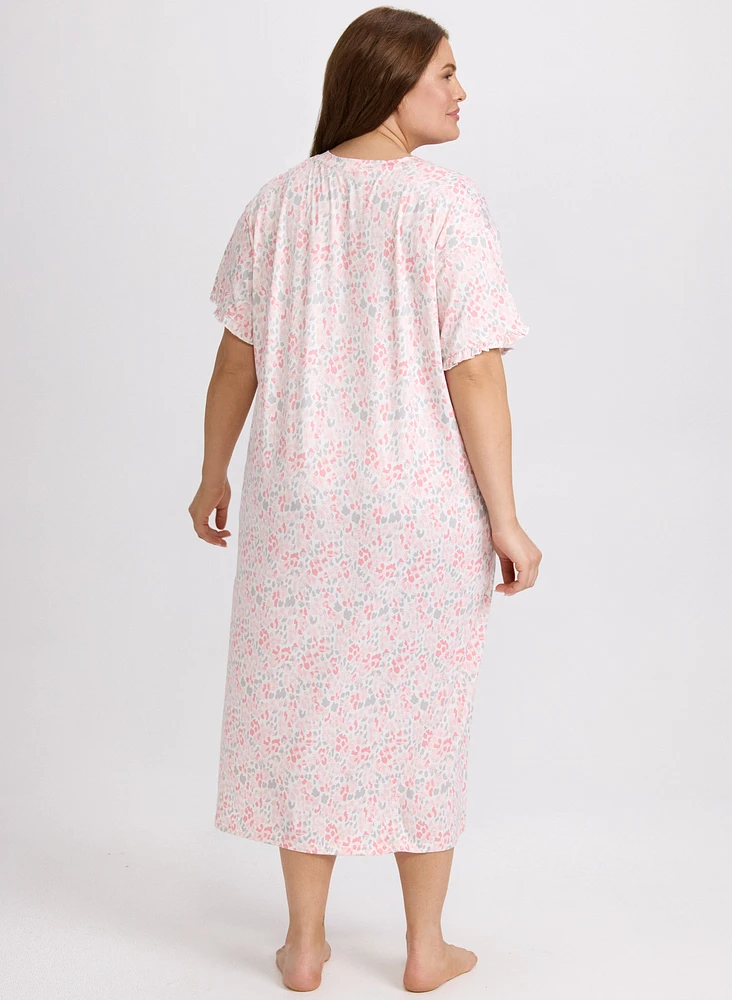 Mixed Animal Print Nightgown