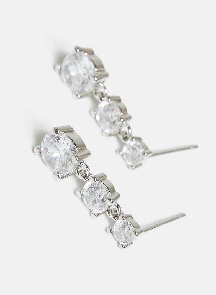 Tiered Cubic Zirconia Earrings