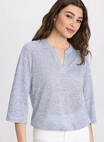 Haut à encolure fendue en tricot