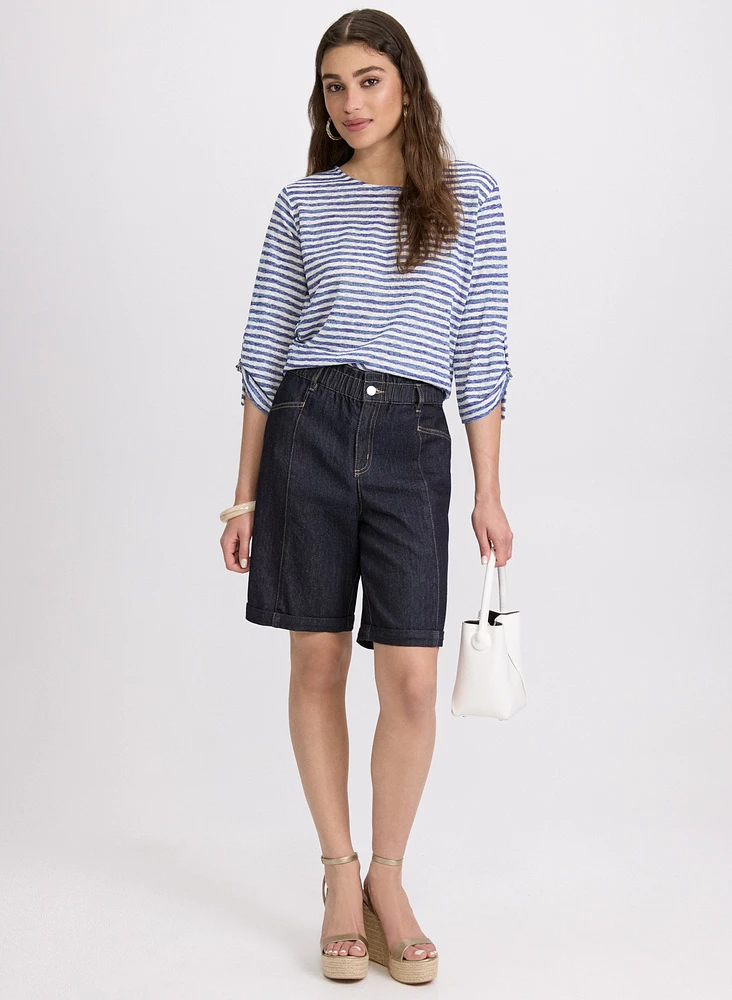 Stripe 3/4 Sleeve Top