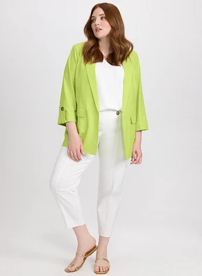 Blazer en mélange de lin et pantalon Sofia à jambe étroite
