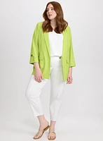 Blazer en mélange de lin et pantalon Sofia à jambe étroite