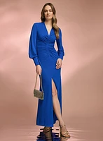 Ruched Crepe Dress