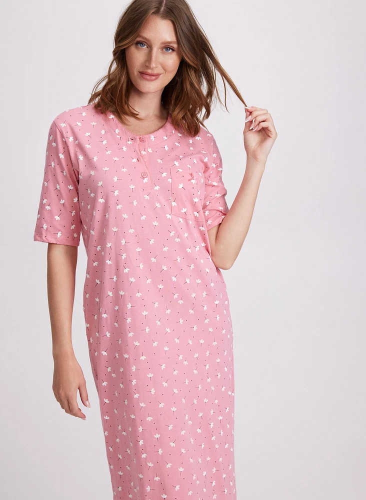 Floral Midi Night Gown