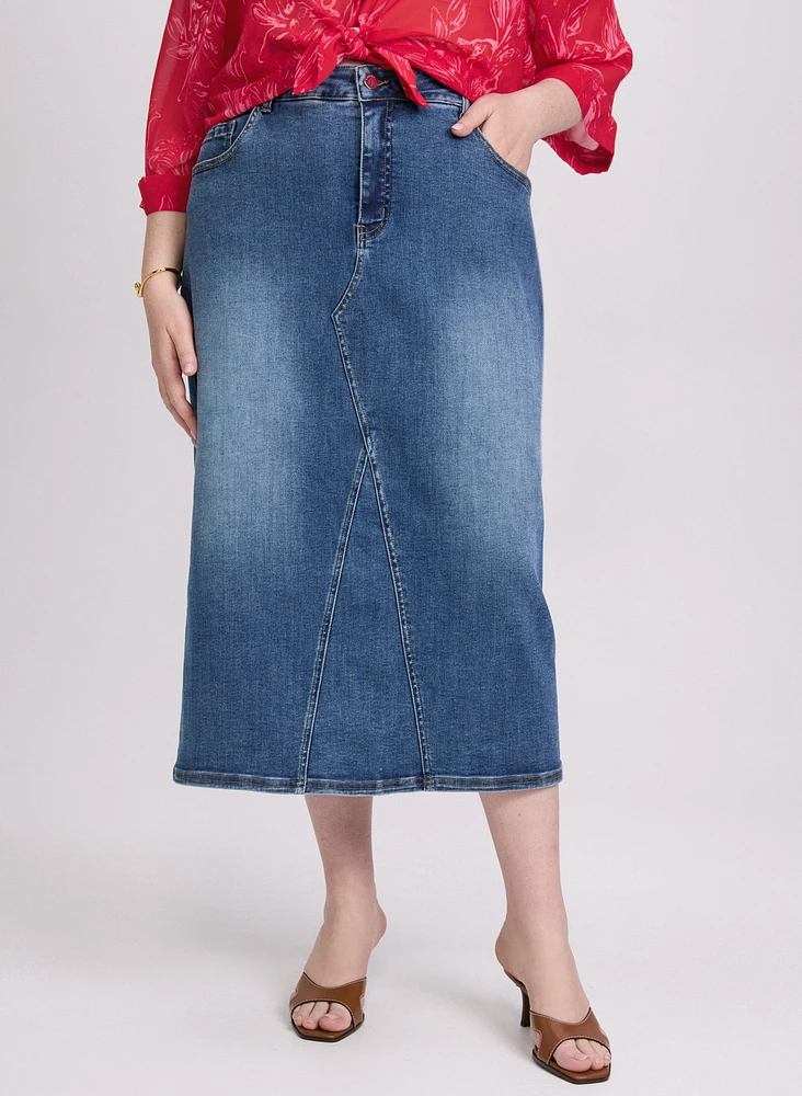 Jupe midi en denim