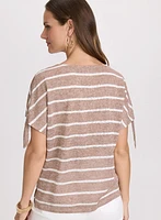 Striped Split-Sleeve Top