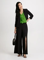 Cropped Open-Front Jacket