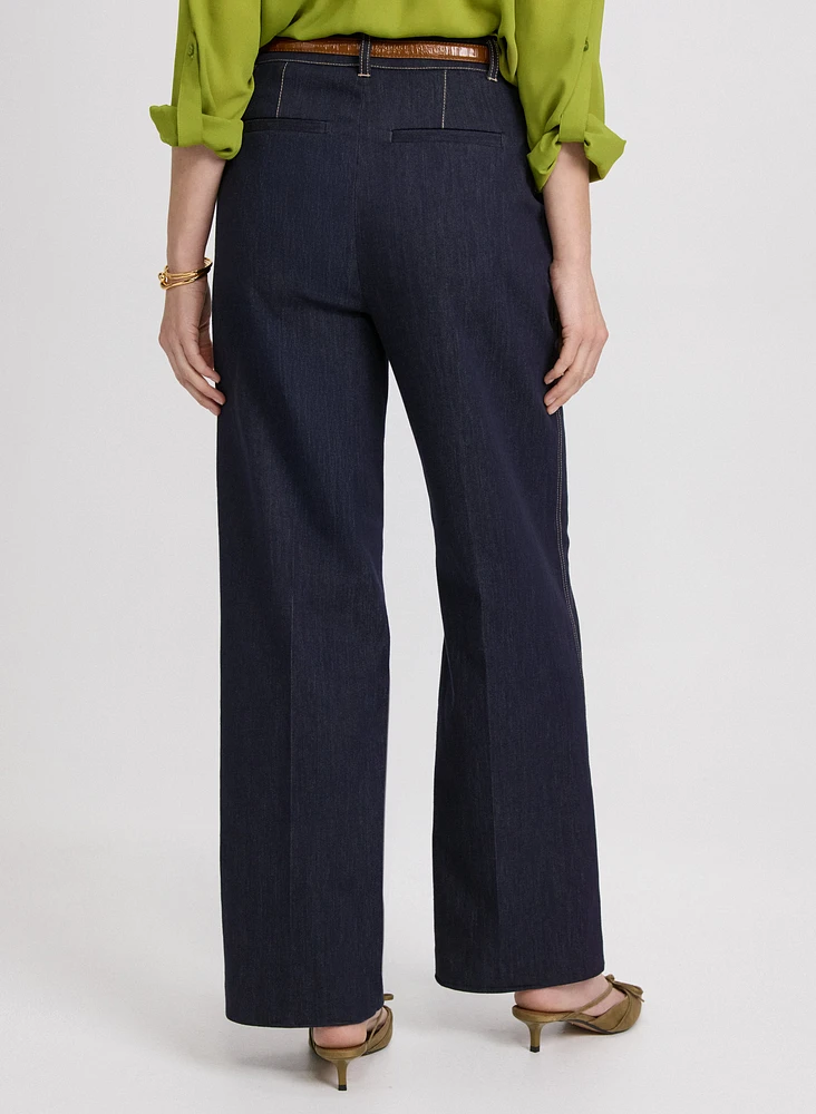 Pantalon Olivia en denim à jambe large