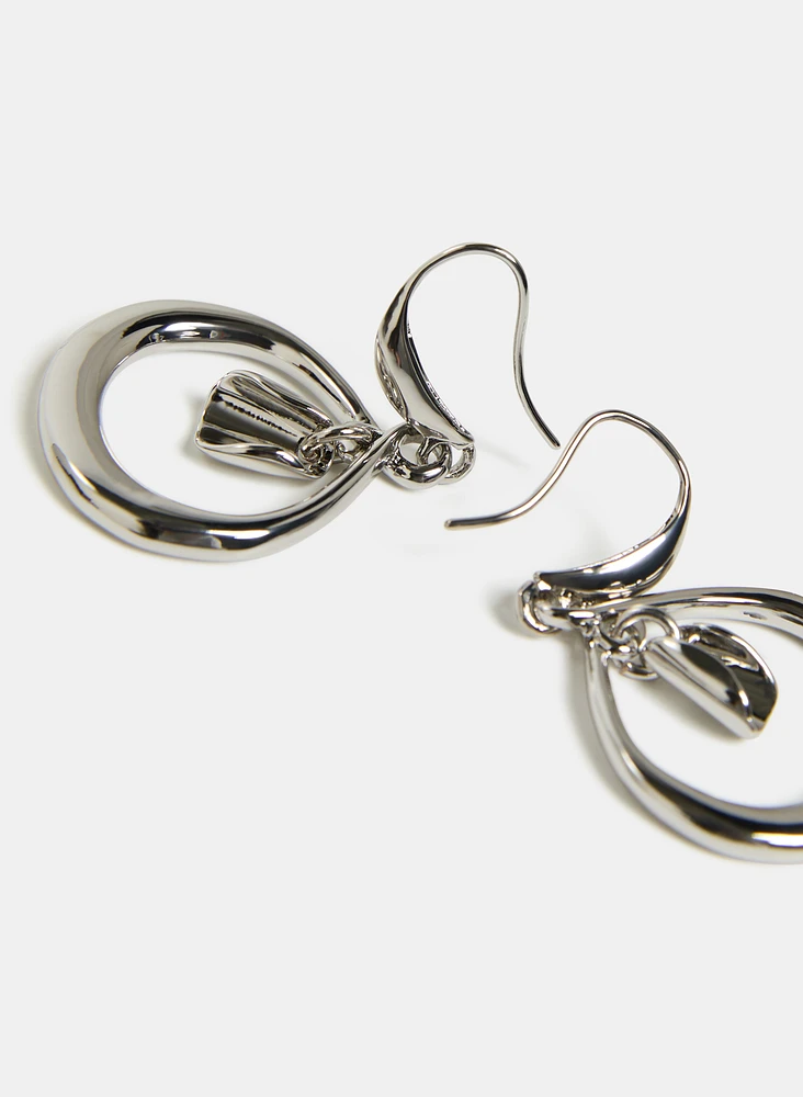 Open Hoop Drop Earrings