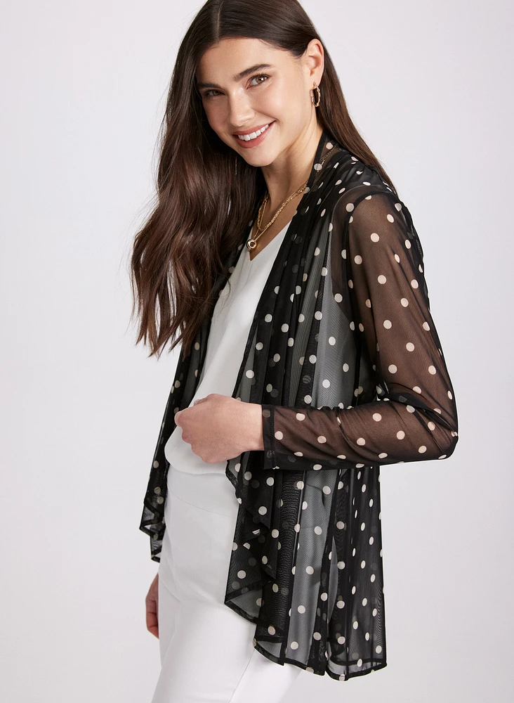 Sheer Polka Dot Cardigan