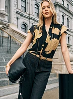 Floral Tie-Neck Blouse