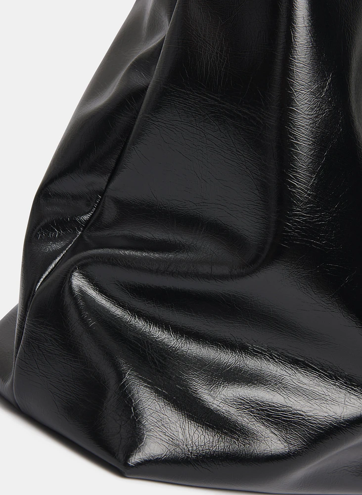 Vegan Leather Handbag & Pouch Set