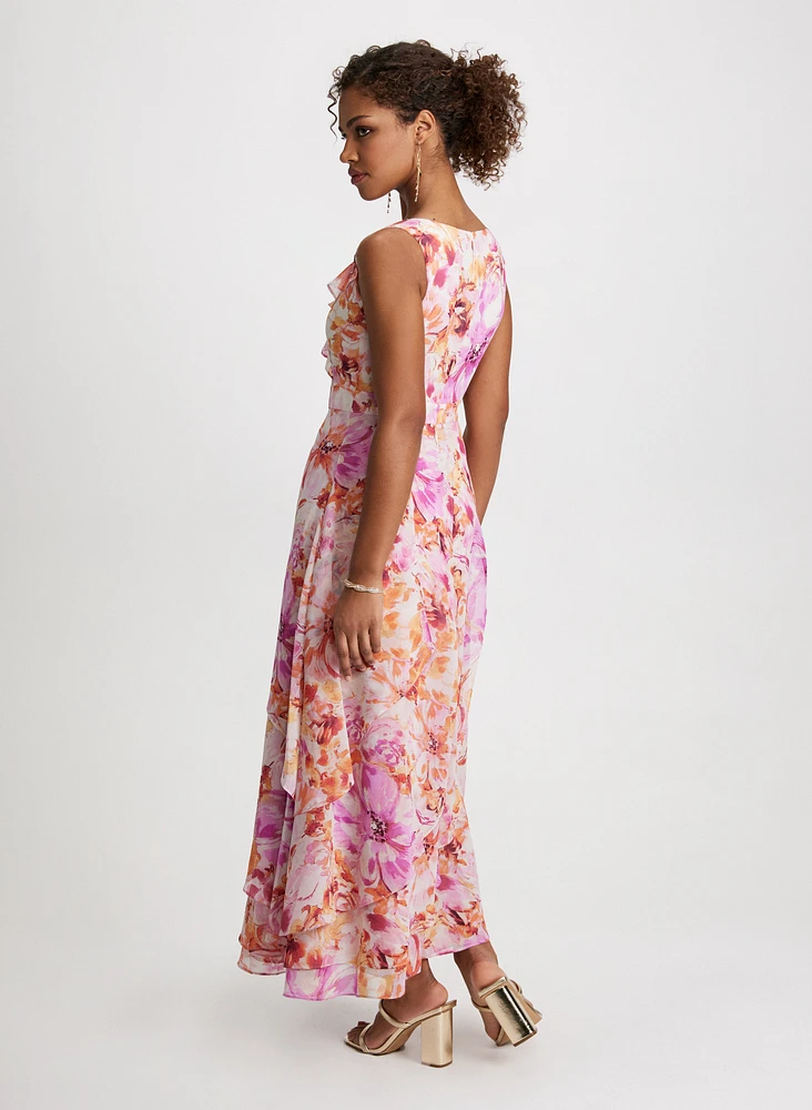 Floral Chiffon Maxi Dress