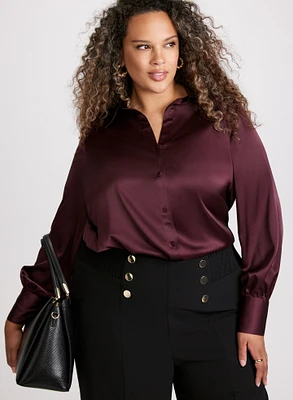 Blouse boutonnée en satin