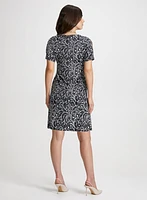 Leaf Print Cold Shoulder Dress