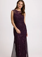 Lace Detail Evening Dress