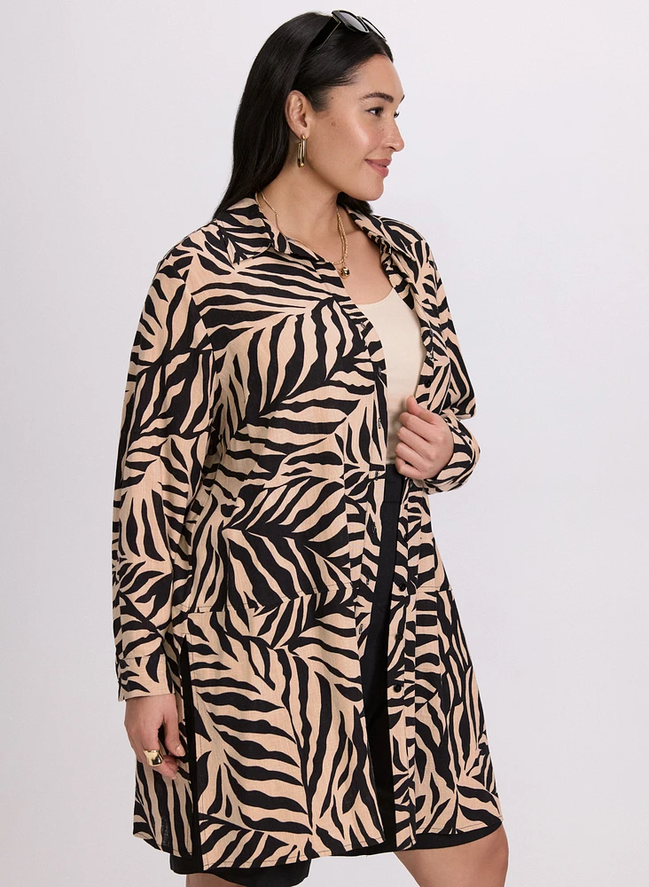 Blouse à motif de feuilles