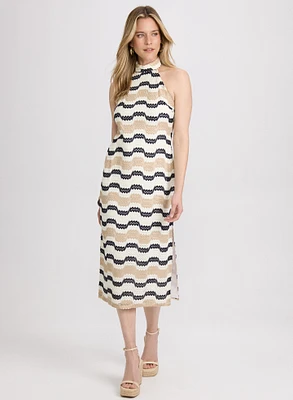 Robe en crochet à rayures zig-zag