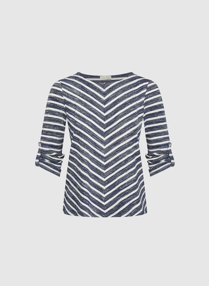 Stripe 3/4 Sleeve Top
