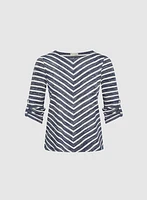 Stripe 3/4 Sleeve Top