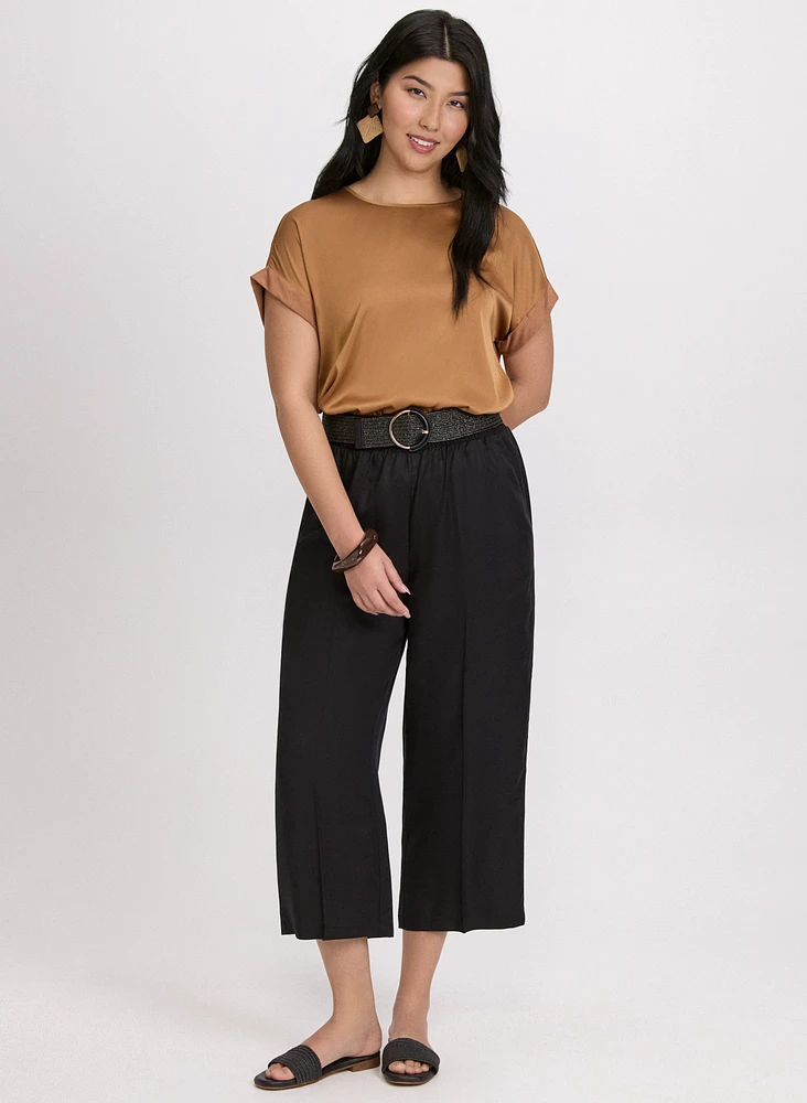 Satin Drop Shoulder Top
