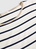 T-shirt rayé à manches cape