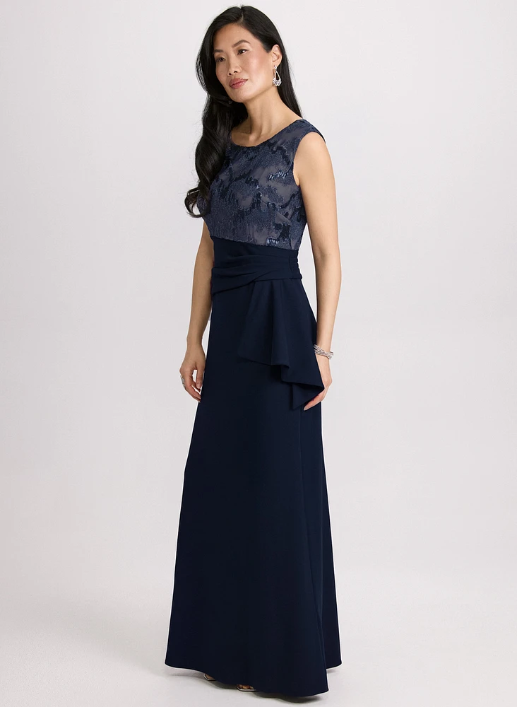 Ruched Sequin Embellished Dress