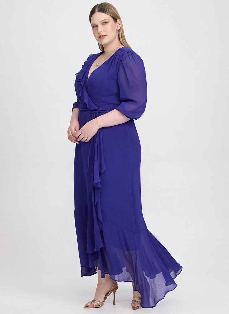 Robe en chiffon à effet portefeuille