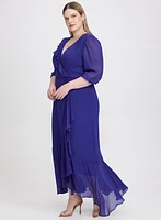 Robe en chiffon à effet portefeuille
