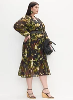 Melanie Lyne - Belted Abstract Print Dress