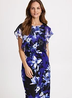 Flutter Sleeve Floral Dress