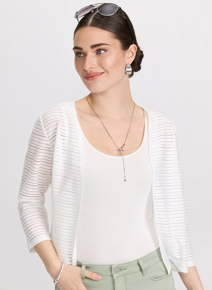 Textured Open Cardigan
