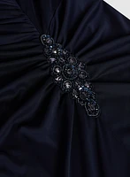 Sparkling Brooch Evening Dress