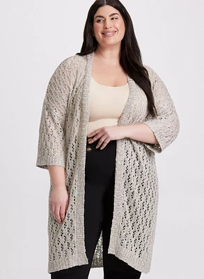 Joseph Ribkoff - Cardigan long en tricot ajouré