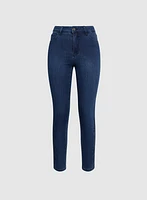 Embroidered Hem Slim Leg Jeans