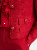 Button Detail Bouclé Jacket