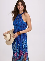 Leaf Print Maxi Dress