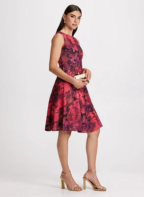 Floral Print Neoprene Dress