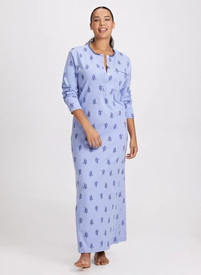 Floral Print Long Nightgown