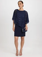 Robe effet cape à paillettes