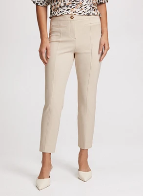 Emma Pleated Slim-Leg Pants – Short