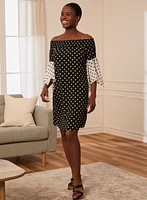 Polka Dot Off-The-Shoulder Dress