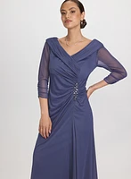 Mesh Wrap-Style Dress