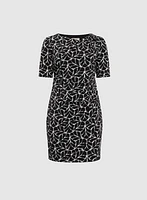 Leaf Print Sheath Dress